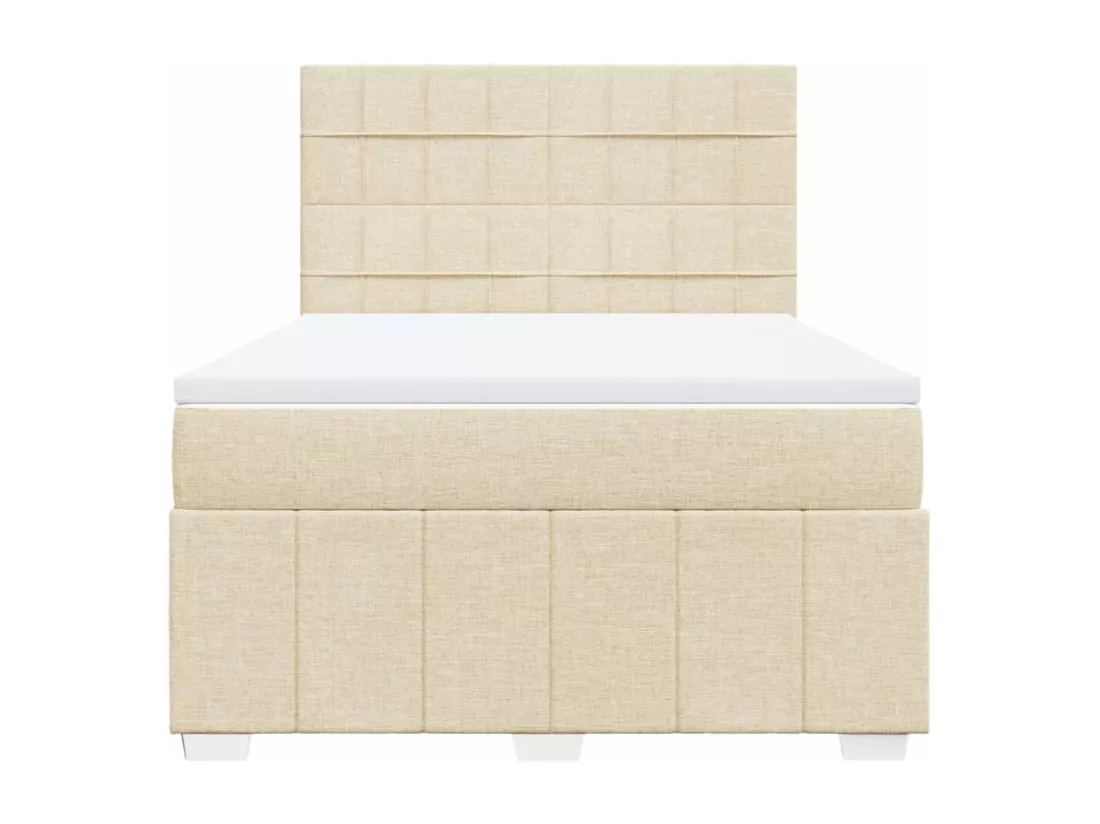 Sommier tapissier avec matelas Crème 160x200 cm Tissu