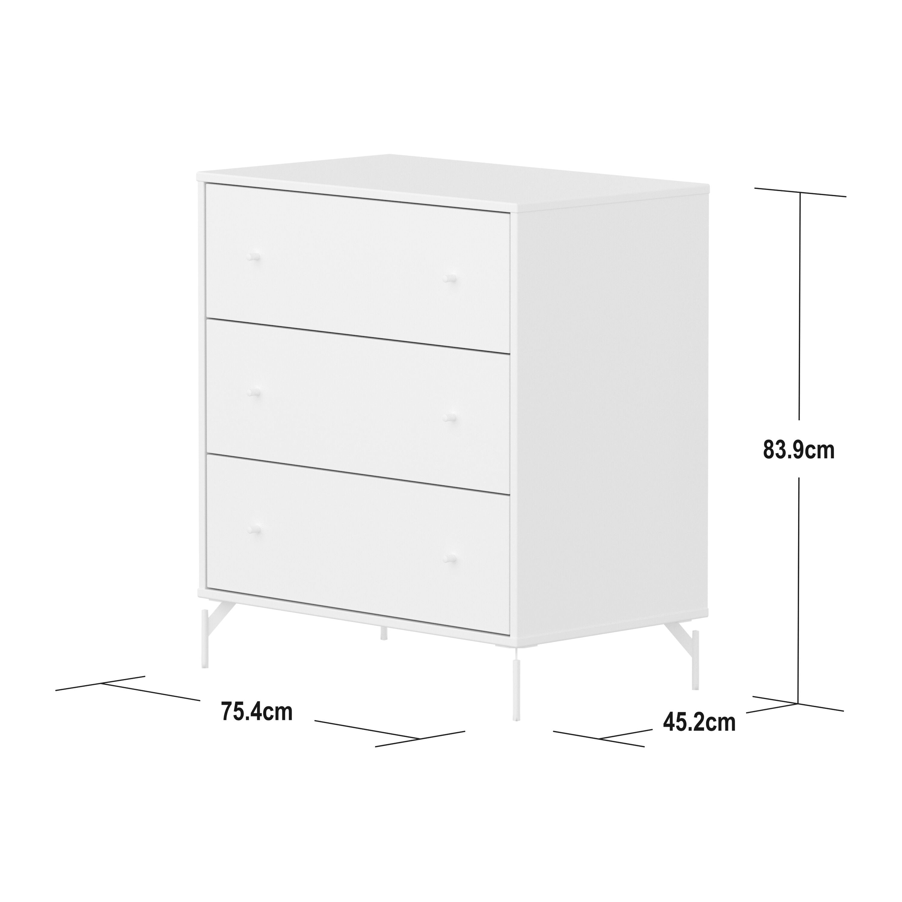 Flexa SAGA Kommode - Weiss / B: 75.0 cm x T: 45.0 cm x H: 84.0 cm