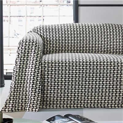 Plaid et jetés bicolores tissés jacquard
