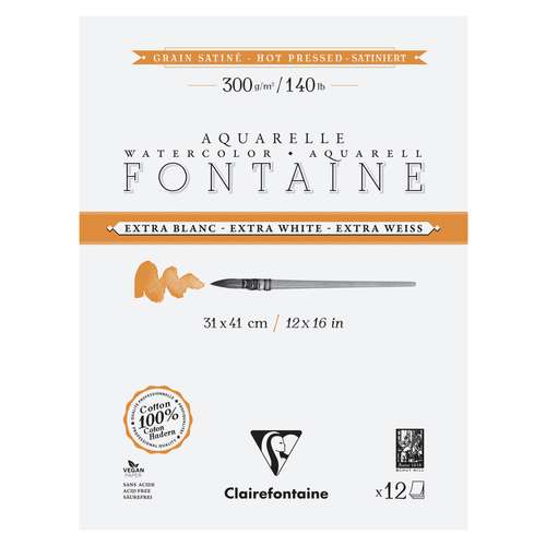 Clairefontaine Aquarellpapier FONTAINE Extra White satiniert