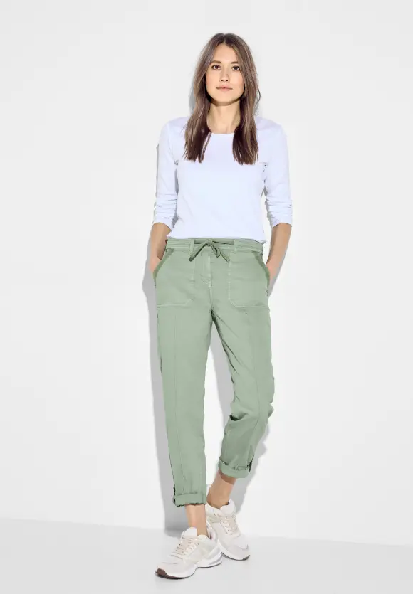 Loose Fit Balloon Hose - dusty salvia green
