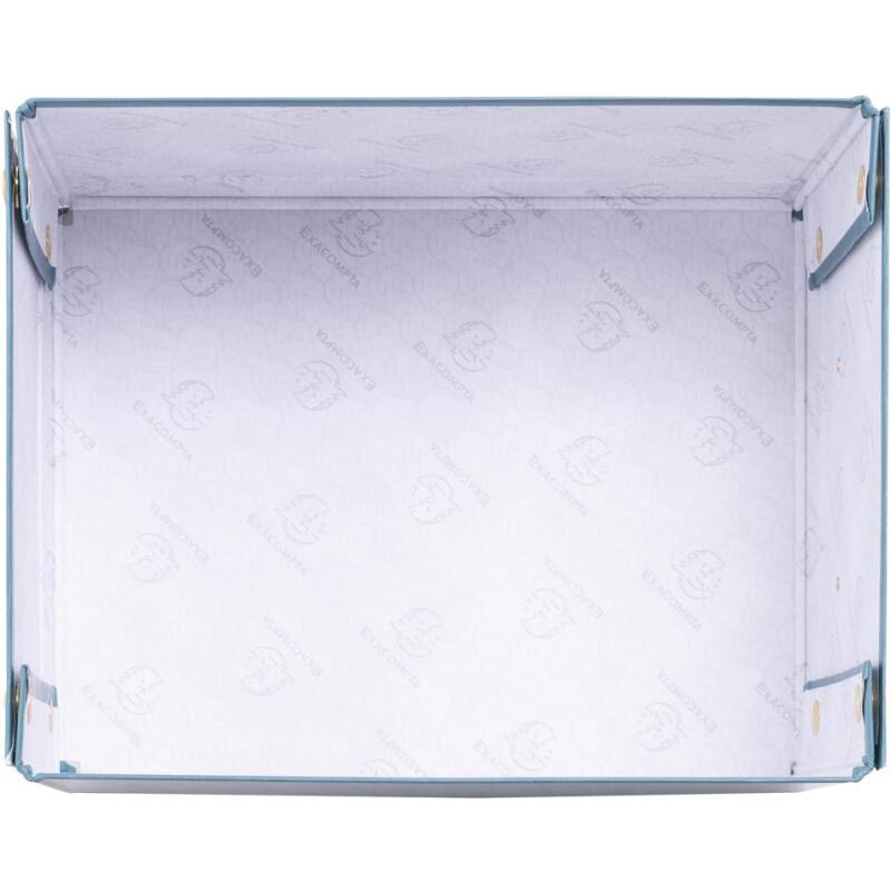 Boîte de rangement à plat carton 20x26x15cm Néo Déco - Bleu canard