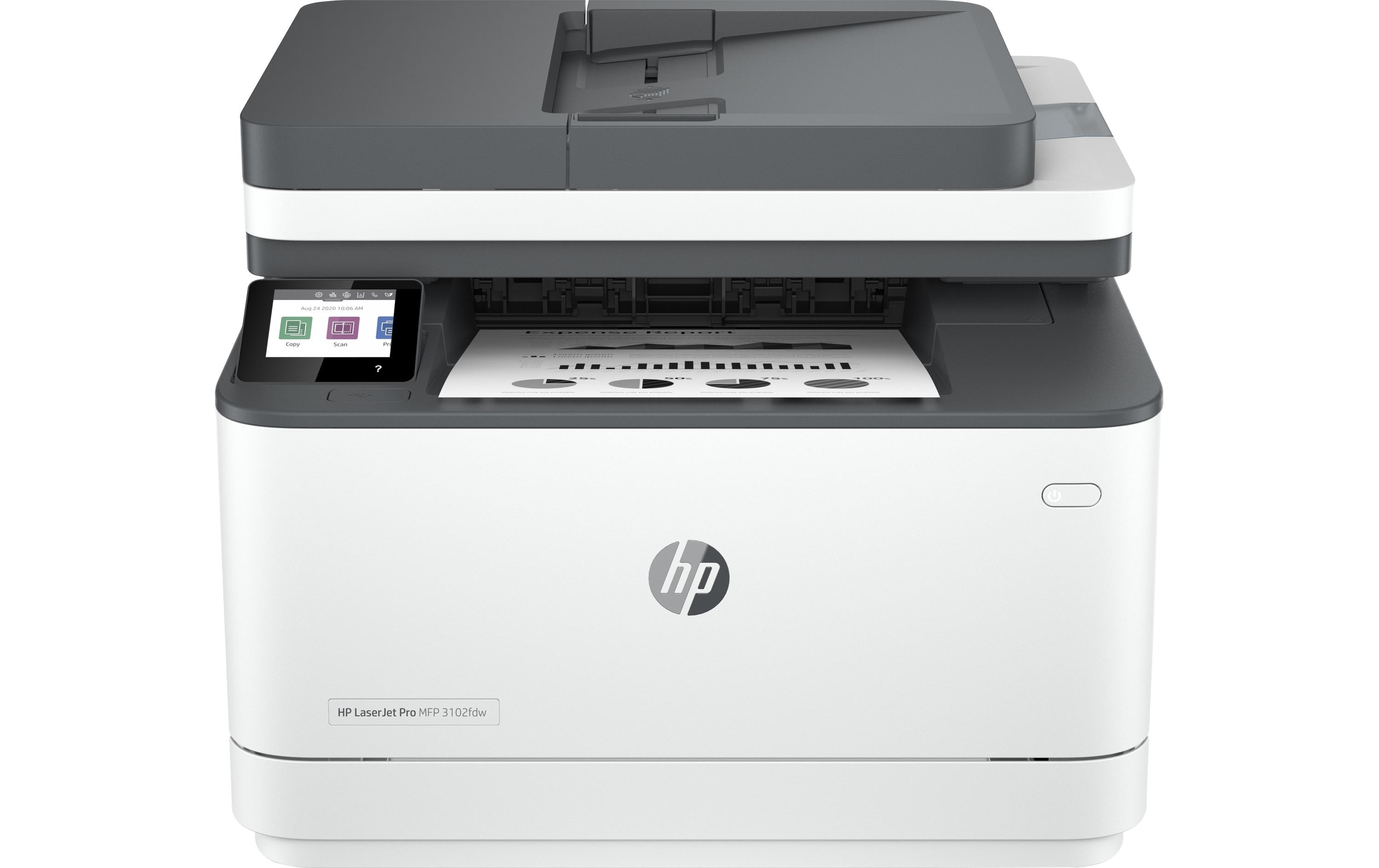 Multifunktionsdrucker LaserJet Pro MFP 3102fdw<br>Schwarzweiss-Laser-Multifunktionsdrucker für den Office-Bereich