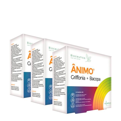 Ânimo Griffonia   Bacopa 3x30 ampolas Preço Especial