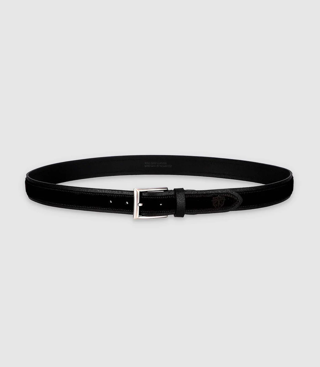 Ceinture 35mm en cuir noir CYANG