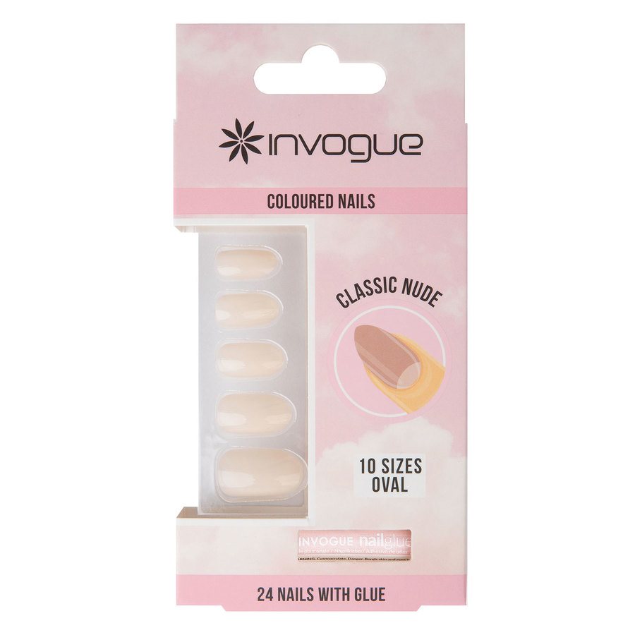 Invogue Classic Nude Oval Nails 24pcs