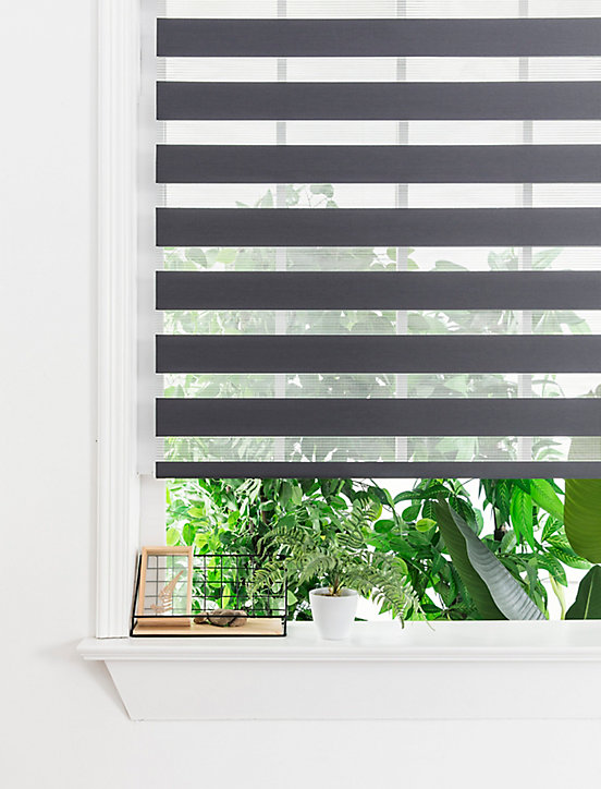 Store enrouleur jour/nuit 85x140cm gris foncé