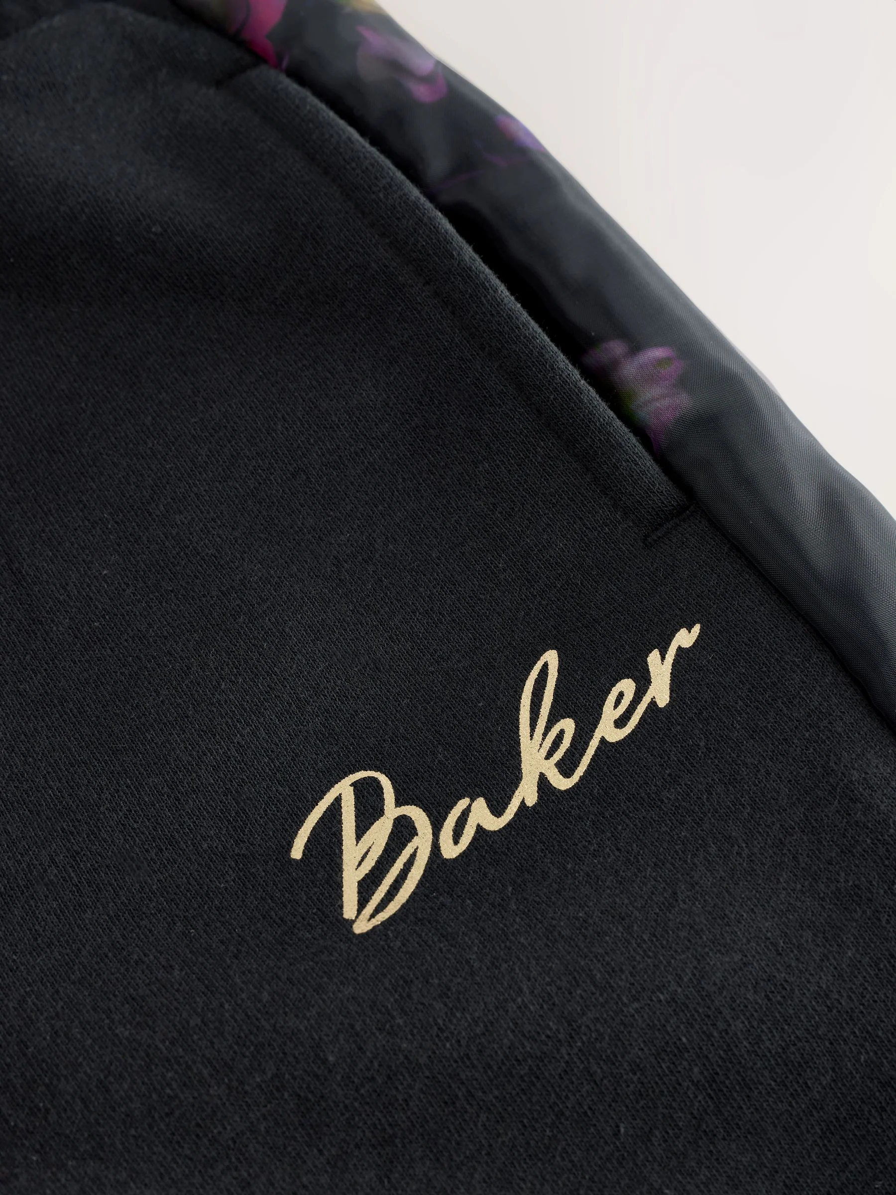 Zwart - Baker by Ted Baker Organza Sweatshirt met Bloemenprint & Joggingbroek Set van 2 Stuks
