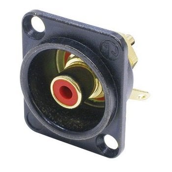 Neutrik NF2D-B-2 RCA zwart chassisdeel rood
