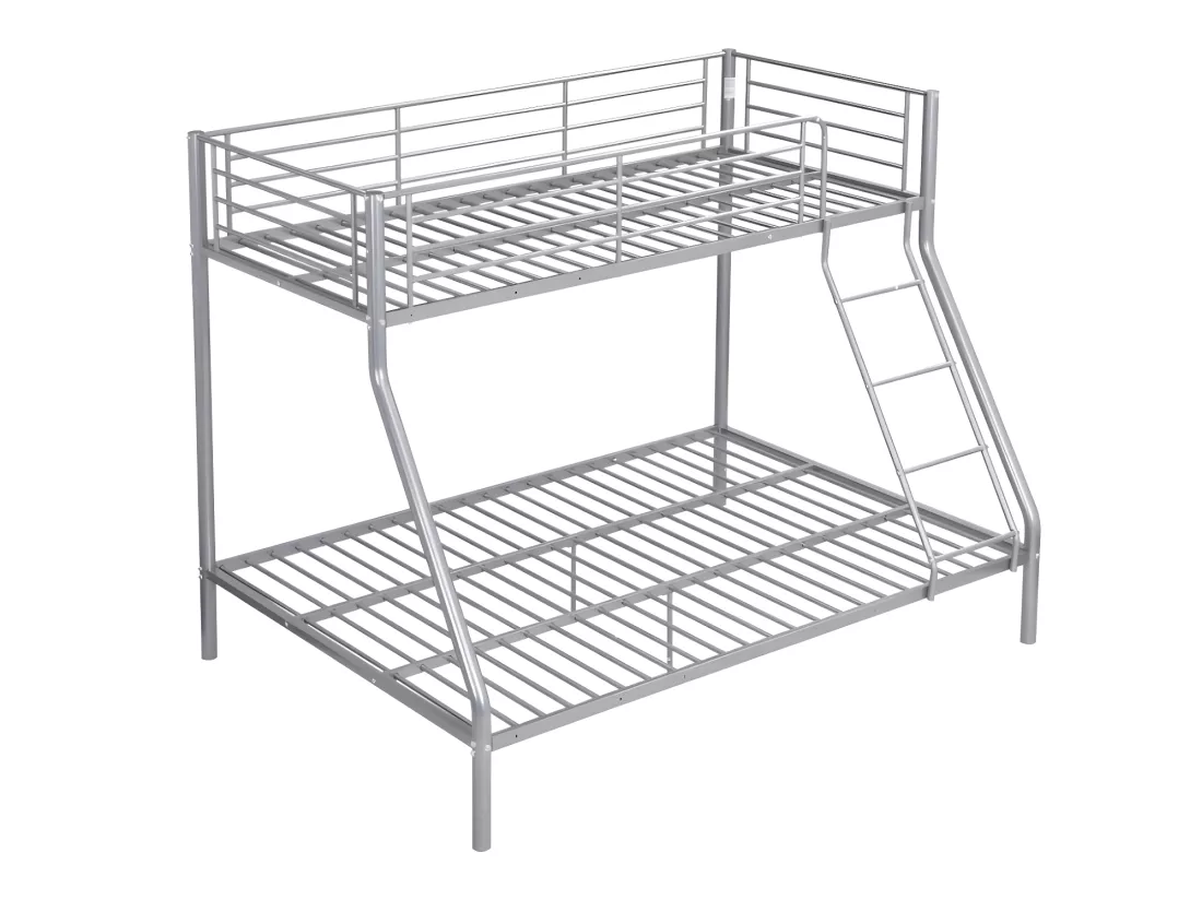 Lits superposés ELEVATIO IV - 90 et 140 x 190 cm - Acier - Argent + matelas