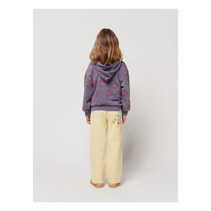Bobo Choses Sweat Zippé Coton Bio Visages | Gris anthracite