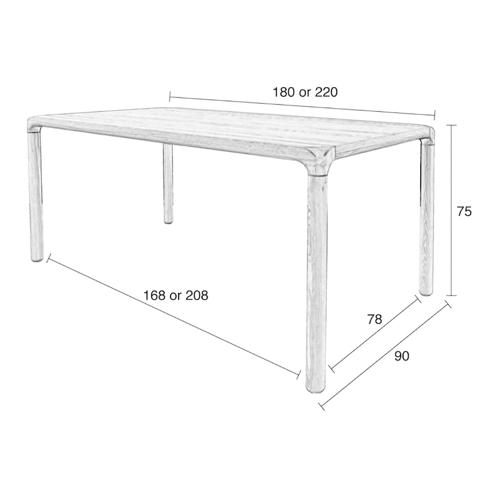 Zuiver Storm Eettafel - 220 x 90 cm - Naturel