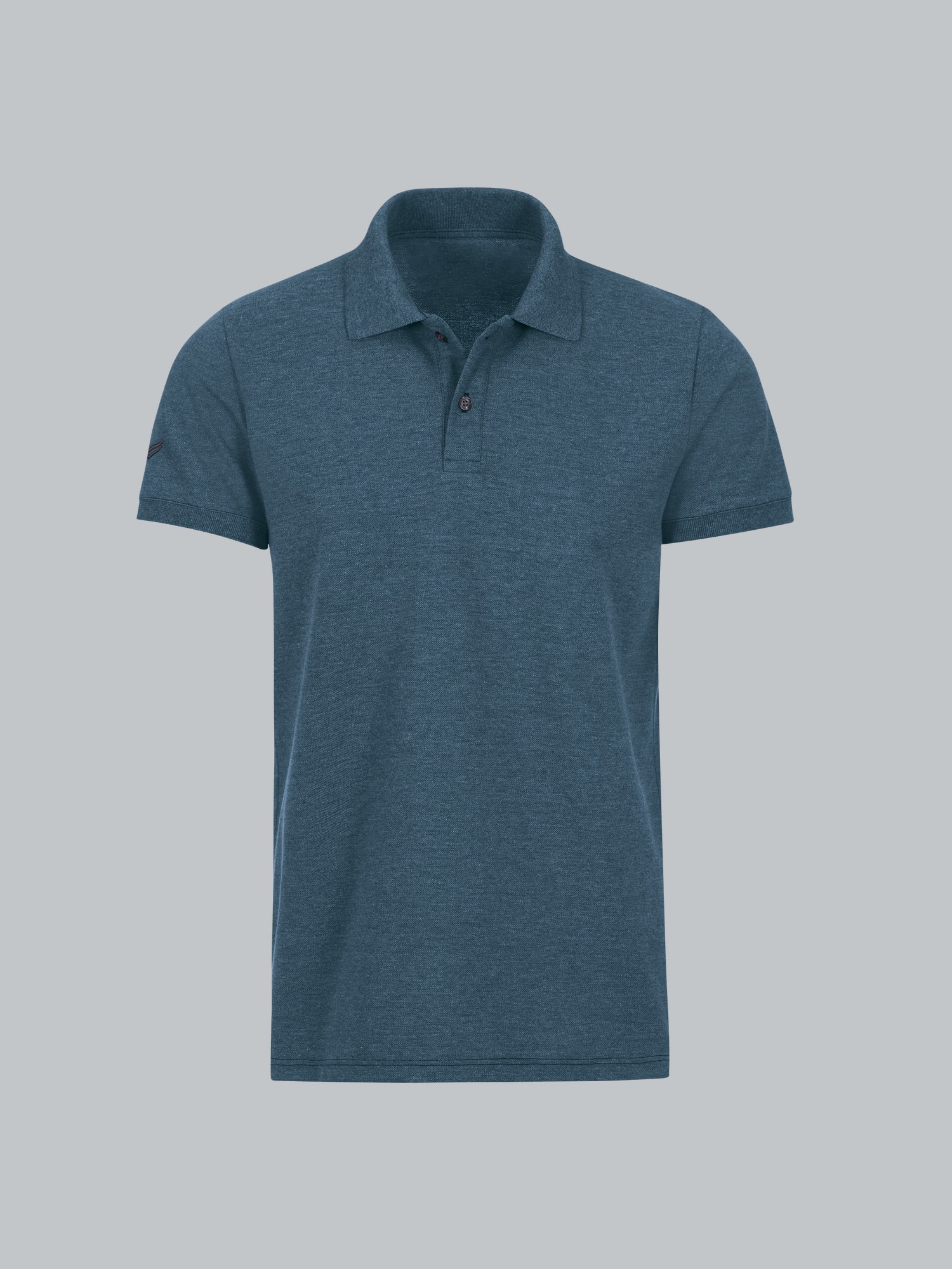 Slim Fit Poloshirt aus DELUXE-Piqué Jeans-melange