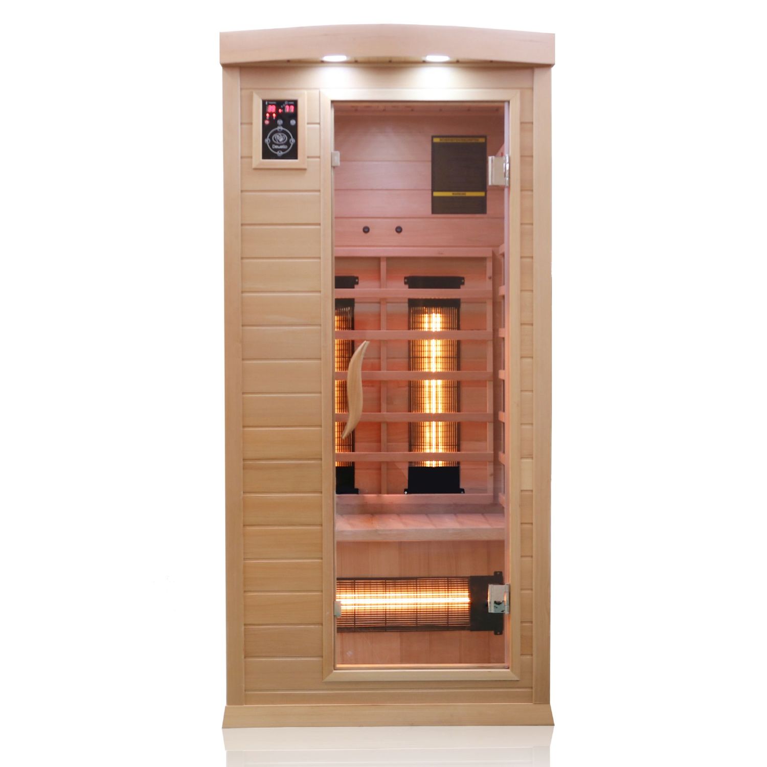Dewello® Infrarotkabine Infrarotsauna PIERSON 90cm x 90cm inkl. 3 Vollspektrumstrahler, 3 Karbonstrahler, Farblicht, LED