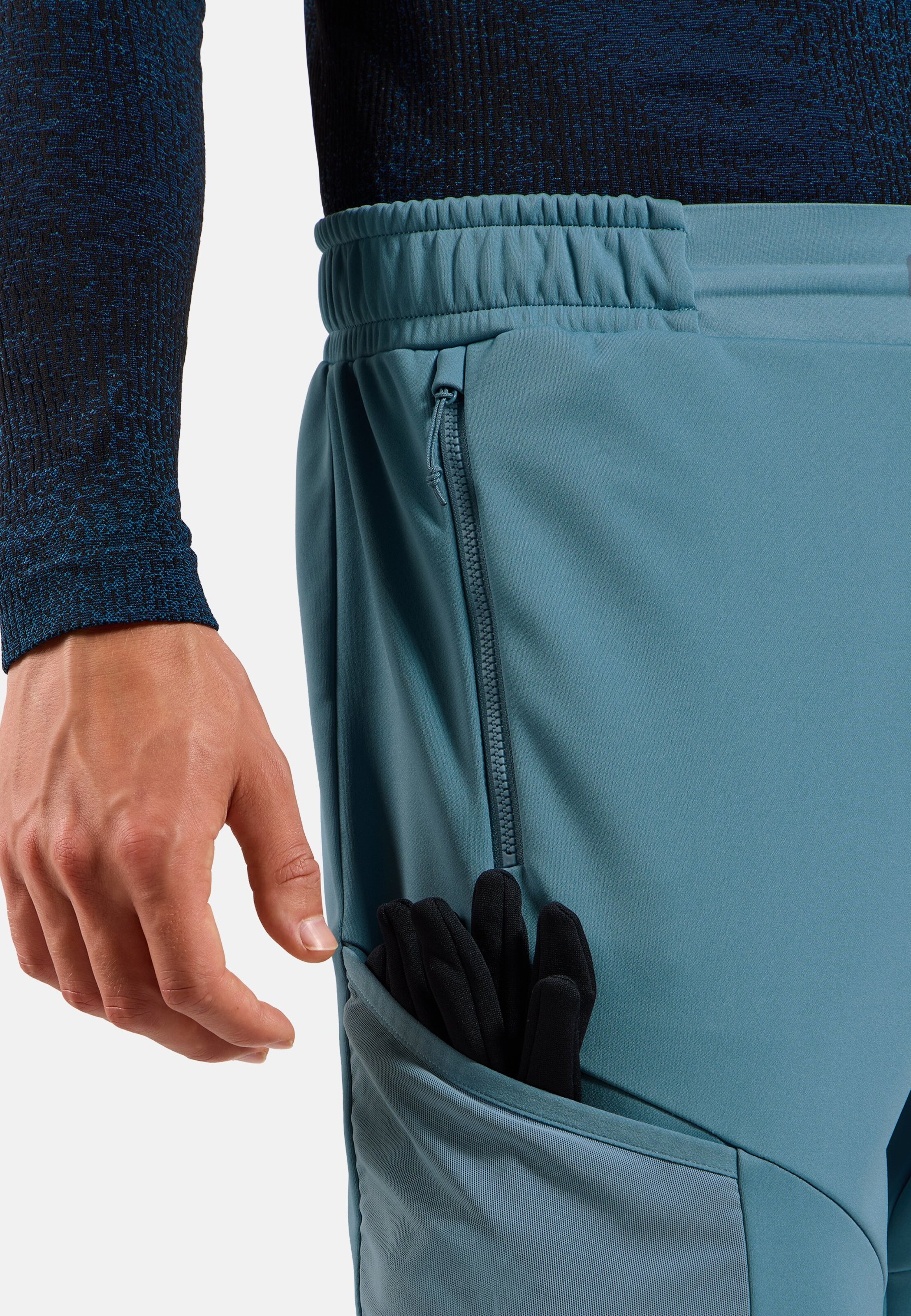 Winddichte Zeroweight X-Warm Langlaufhose in provincial blue