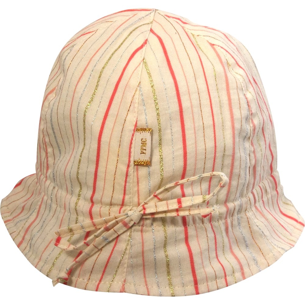Chapeau Soleil Charlotte Rayé Rose Argent