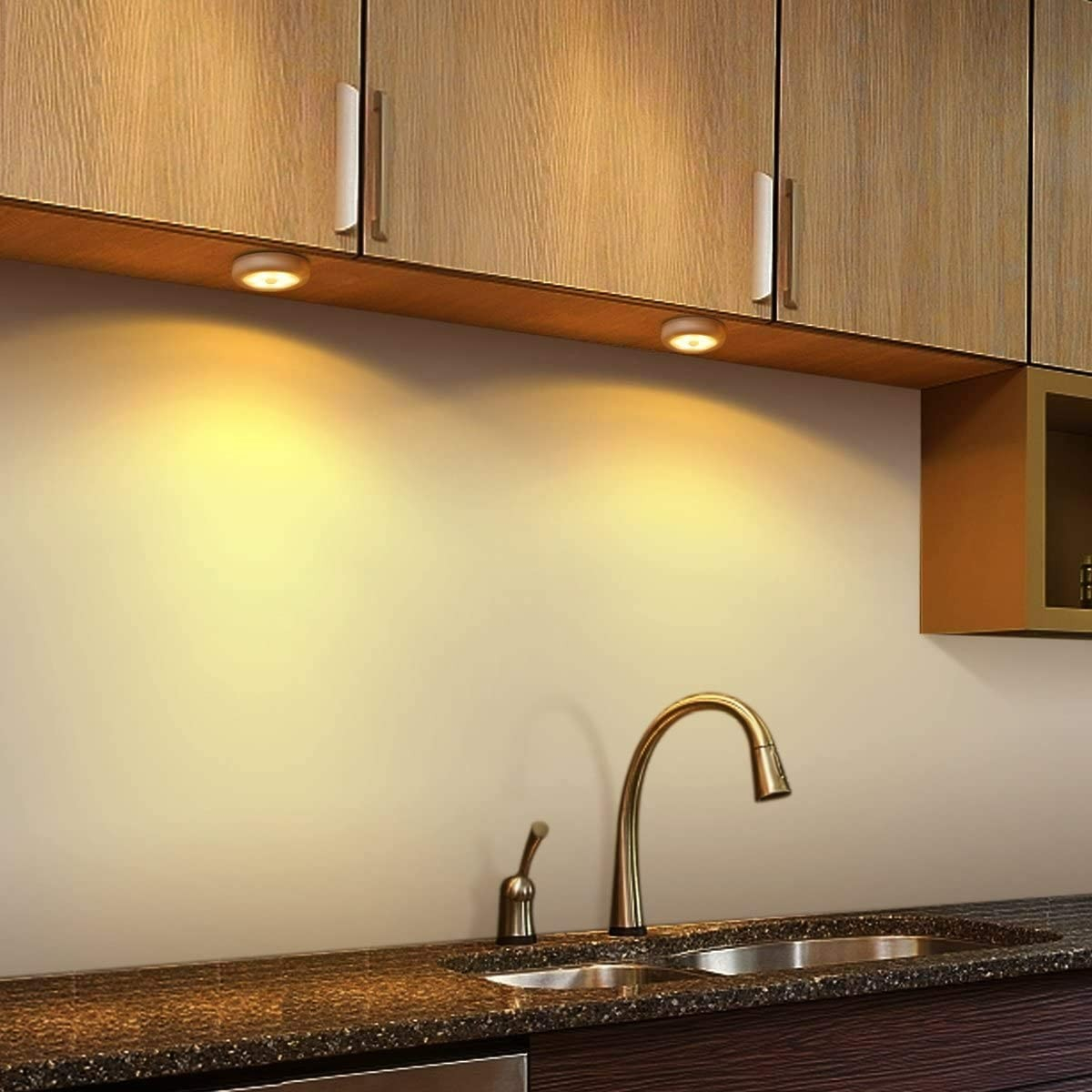 (3er Set) Magnetisches Kabelloses LED Licht Nachtlicht mit Bewegungsmelder Motion Sensor (Batteriebetrieben) - Warmweiss