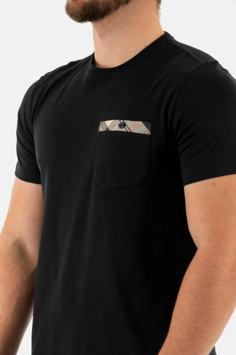 tee shirt barbour durness pocket bk31 black