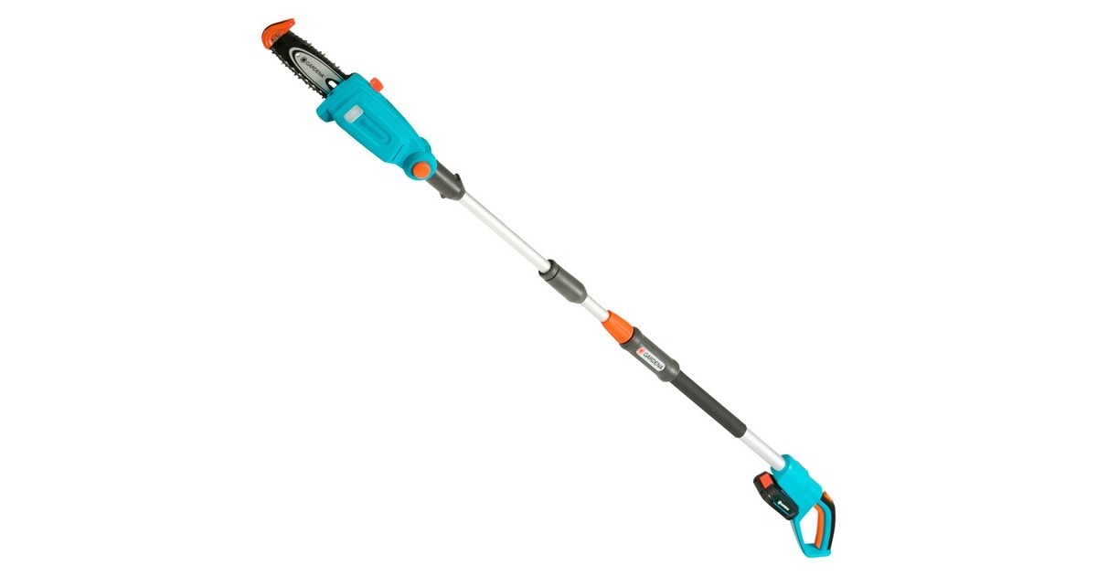 GARDENAAccu telescopische snoeizaag TCS 20/18 P4A set stoksnoeizaag  (Turquoise/grijs, 14770-20, Accu inbegrepen)