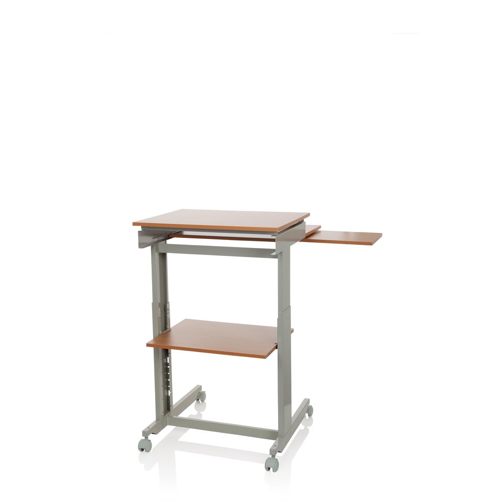 Stehschreibtisch WORKSTATION Melaminharzbeschichtete Spanplatte, Gestell pulverbeschichteter Stahl hjh OFFICE