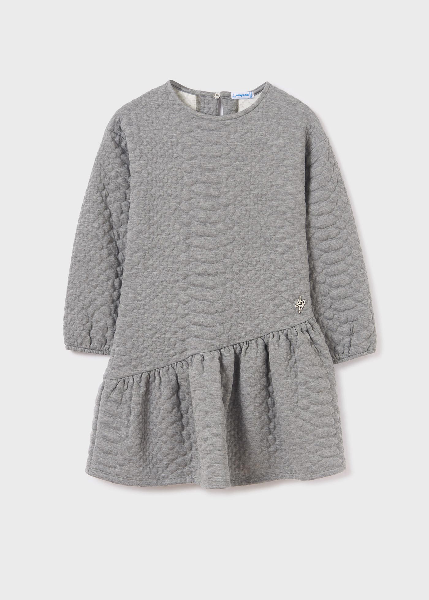 Vestido infantil acolchoado em jacquard
