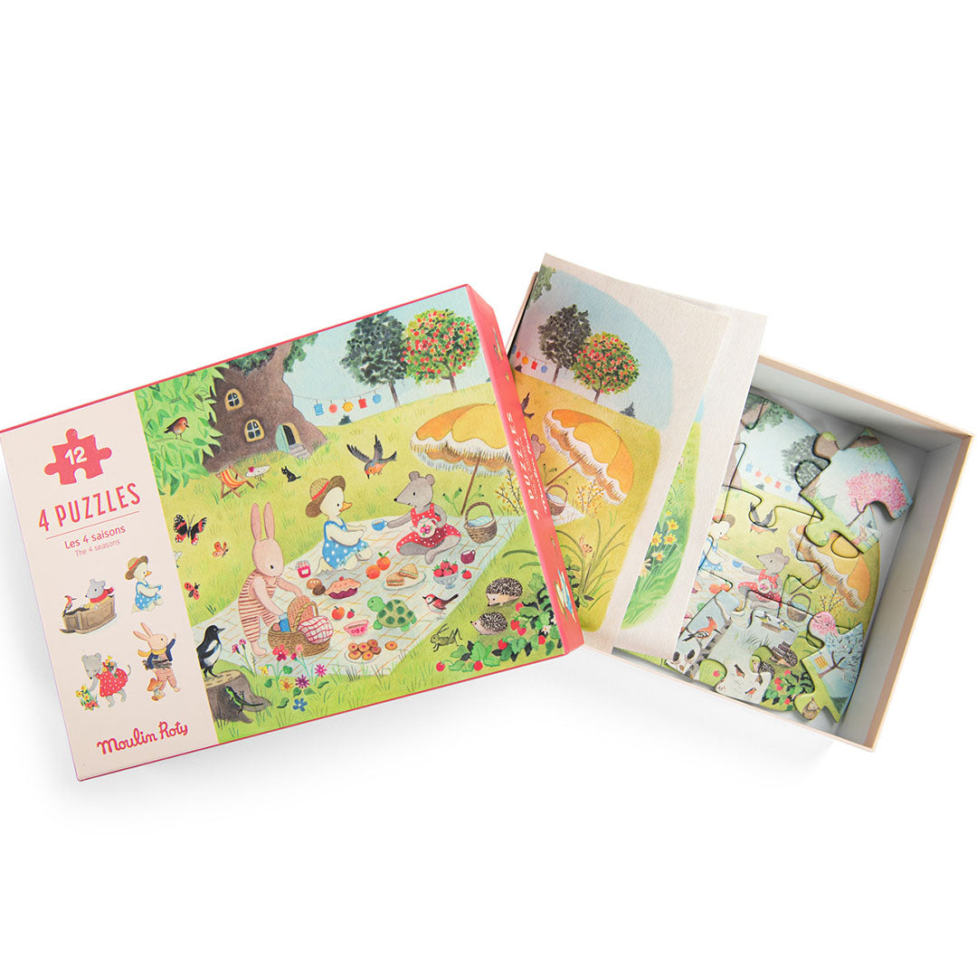 Moulin roty puzzels seizoenen - la grande famille - 4x12st