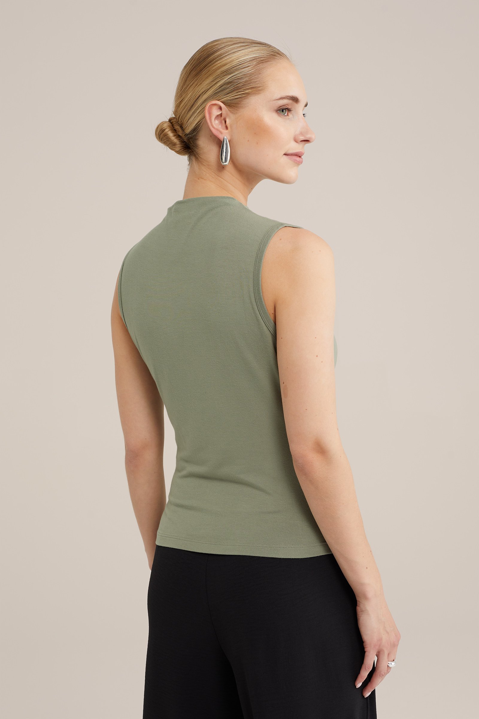 singlet met plooidetail WE Fashion Lichtgroen