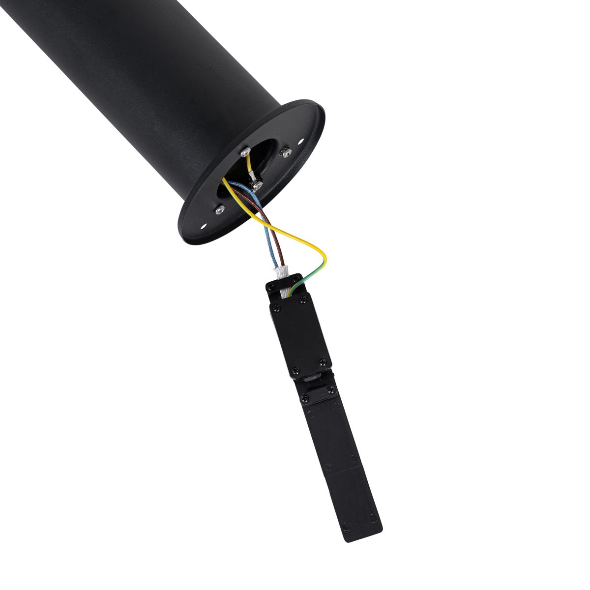 Staande buitenlamp zwart met opaal kap 70 cm - Odense