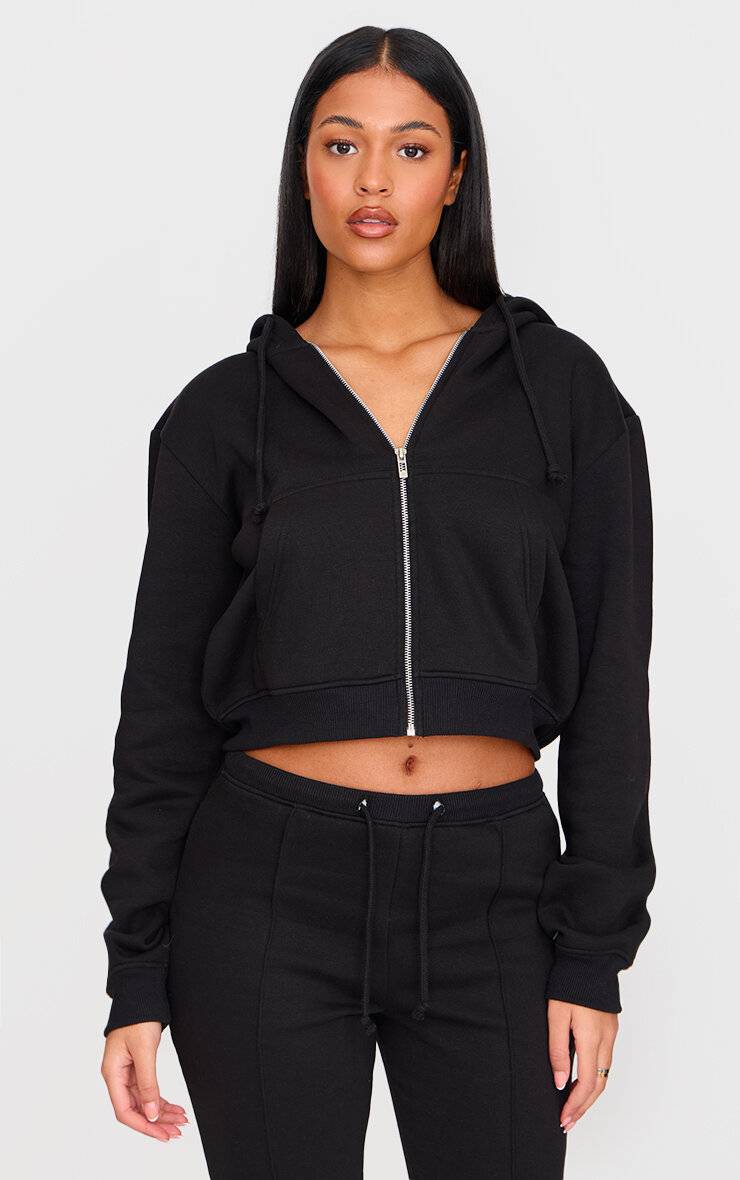 Noir Jogging Évasé Ajusté Avec Détails De Coutures Pour Femmes Grandes Tailles