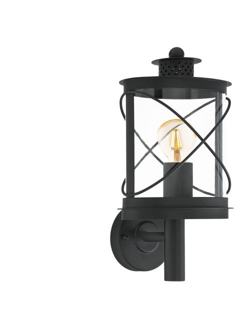 Eglo Wandlamp Hilburn Opwaarts - Buitenverlichting - Zwart