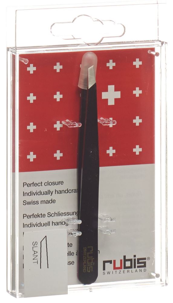 RUBIS Pinzette schräg schwarz Inox 1 Stk