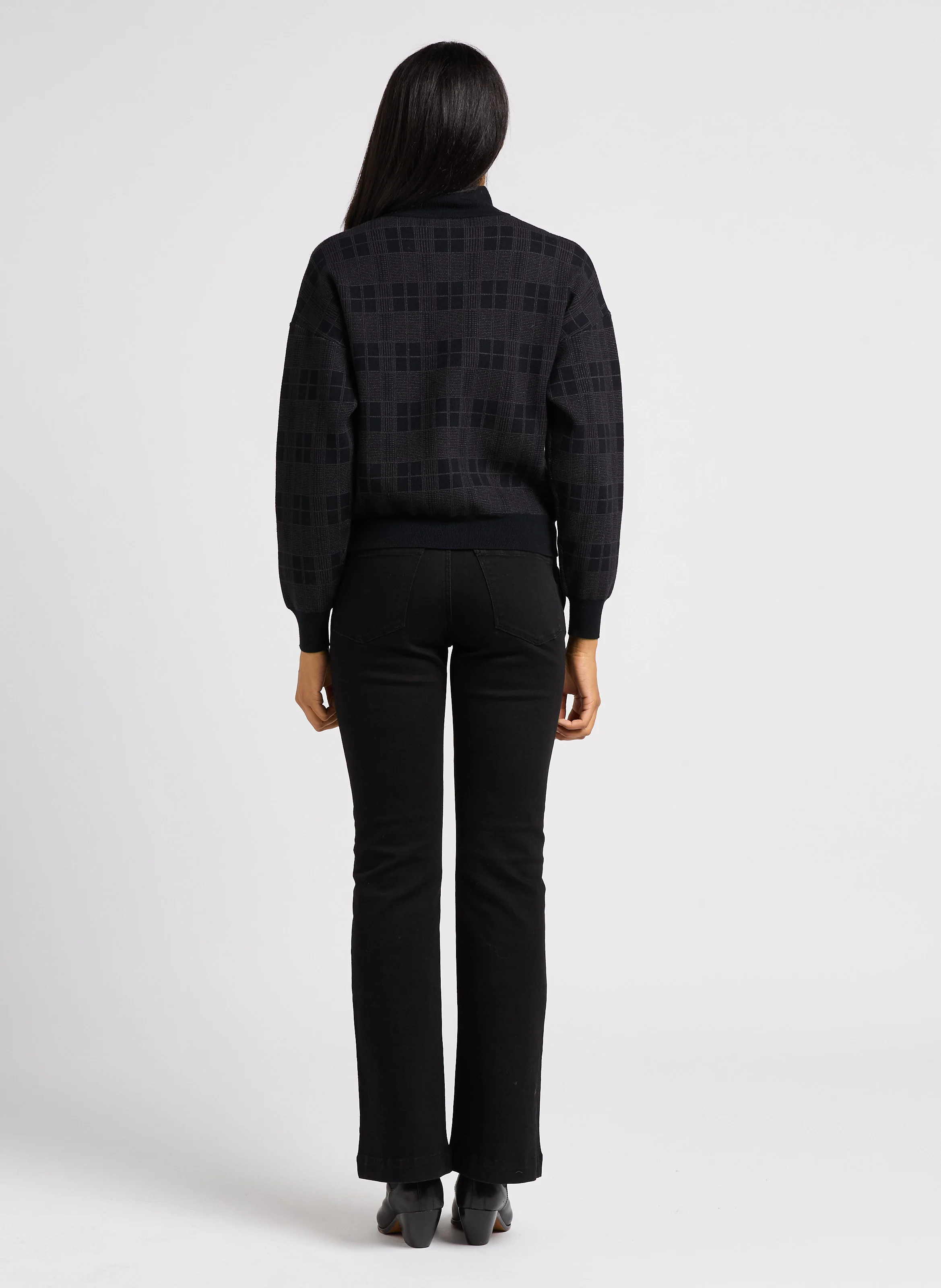 Jean boot-cut en coton mélangé | Noir