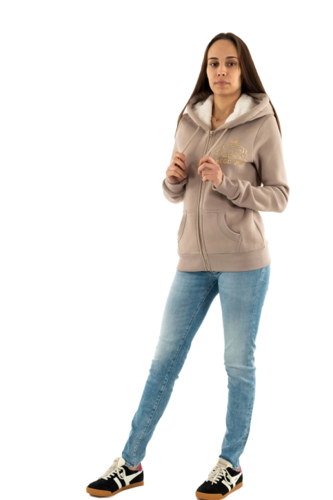 Sweat superdry luxe metallic logo hnr warm grey