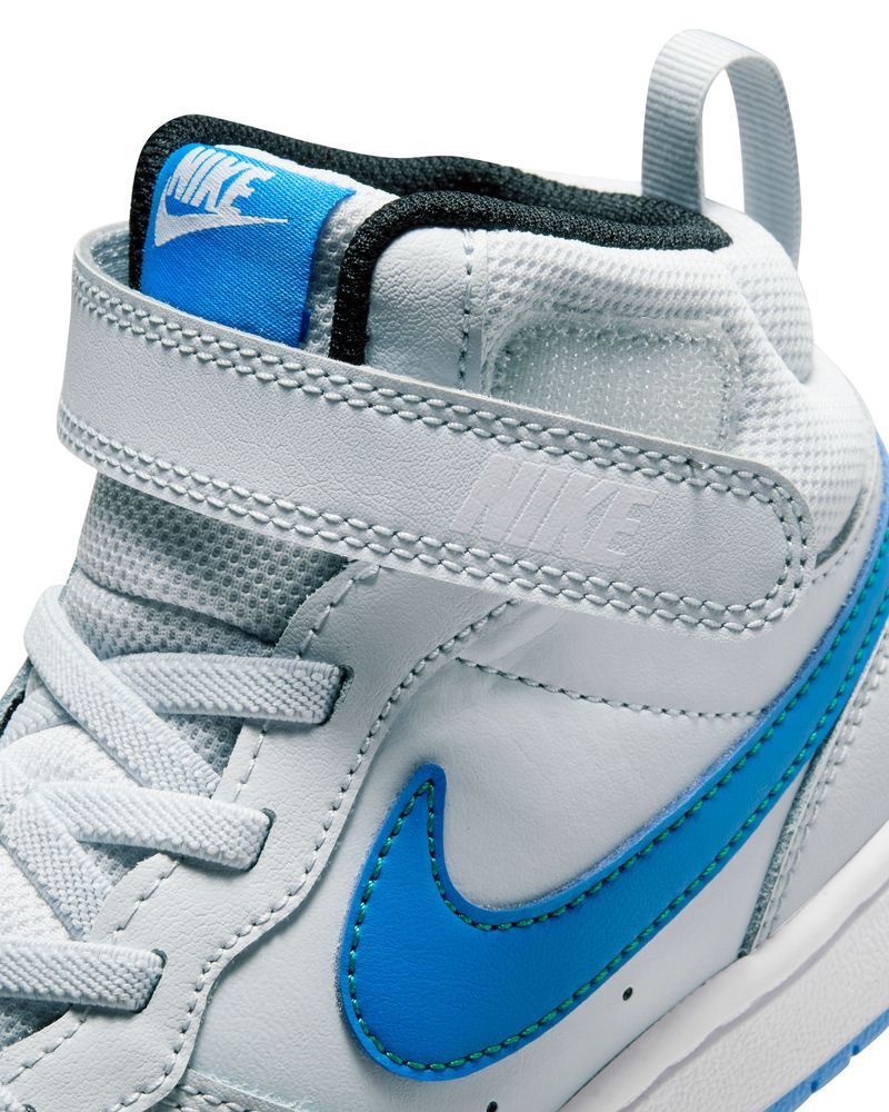 Chaussures Nike Court Borough Mid 2 Gris & Bleu pour enfant