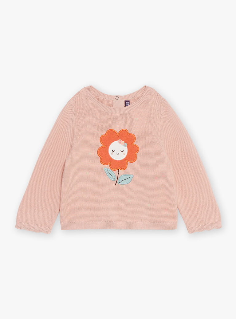 T-shirt en tricot rose tendre