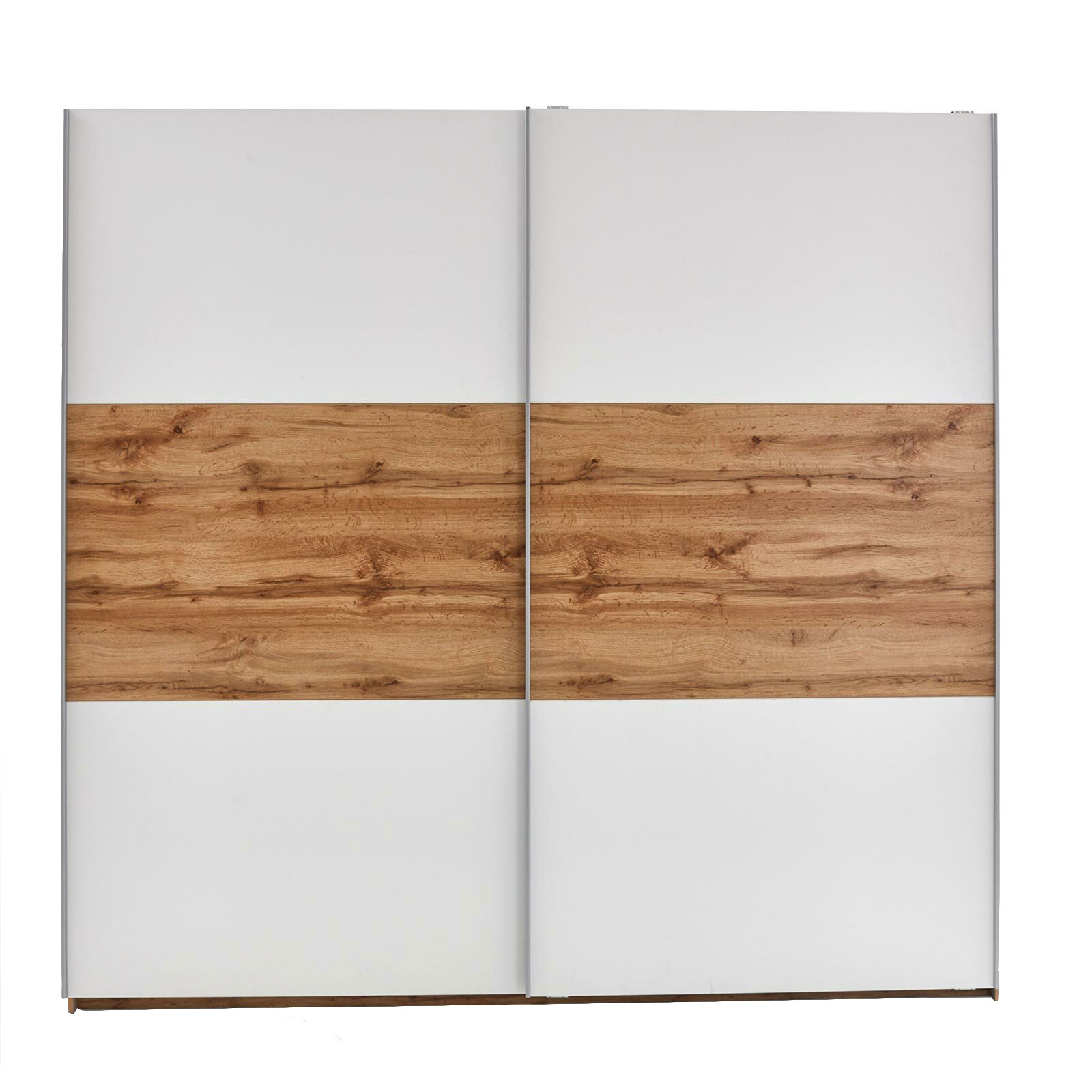 Schwebetürenschrank - Wotan Eiche-Alpinweiß - 218 cm