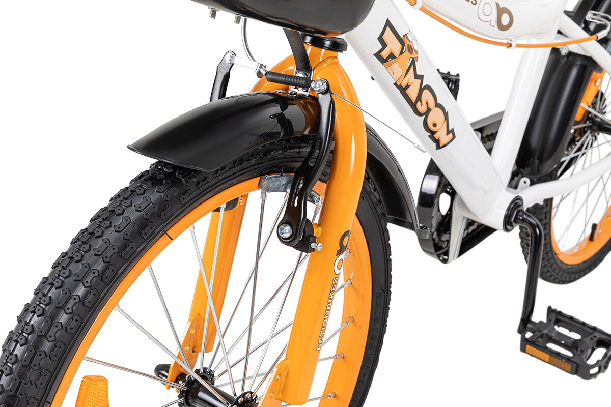 Actionbikes Kinderfahrrad Timson 20 Zoll, V-Brake-Bremsen, höhenverstellbar, Fahrradständer, Korb