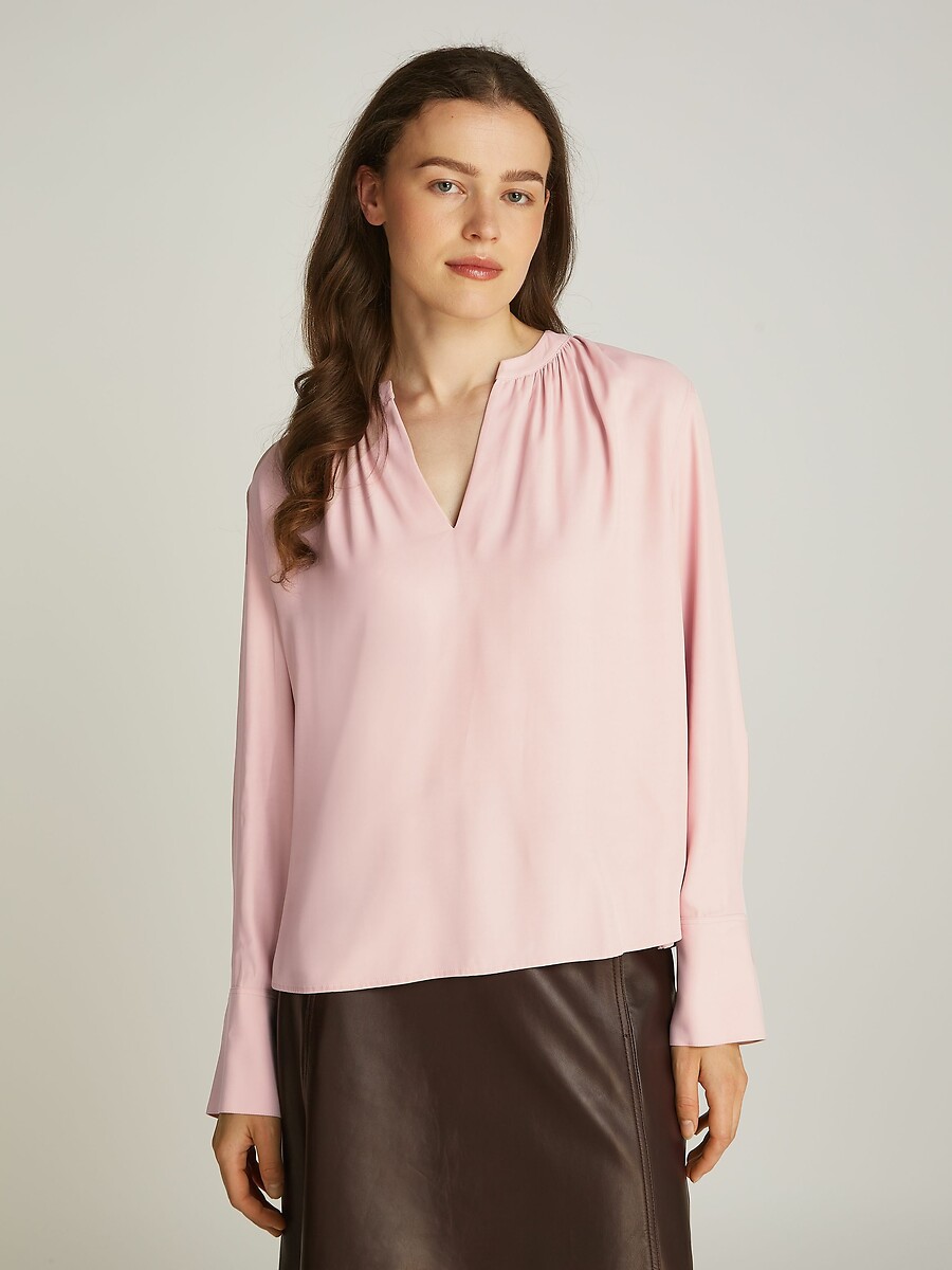 TOMMY HILFIGER<br>Blusa com decote em V e mangas compridas