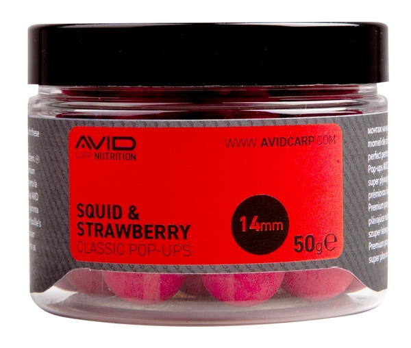 Avid Squid & Strawberry Pop Ups 14mm (50g)