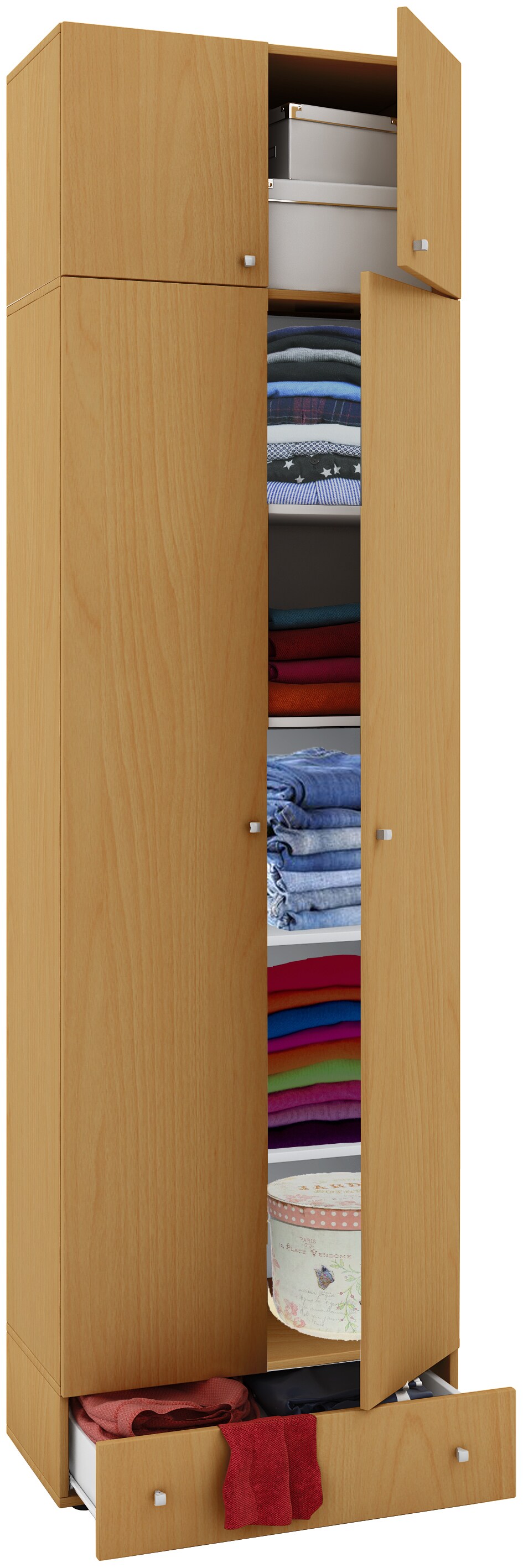 VCM Holz Kleiderschrank Mehrzweckschrank Flurschrank Allzweckschrank Vandol