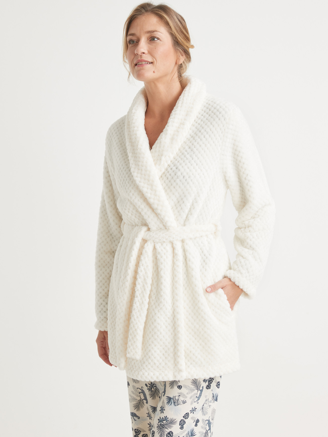 Peignoir court maille ultra douce