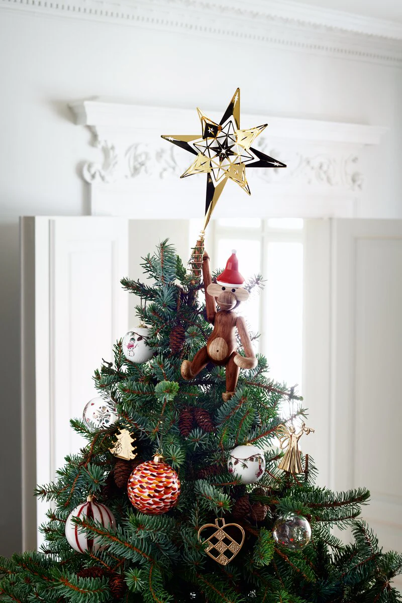 Kähler  Hammershøi Christmas Kugle 2018, hvid m. deko - Ø6 cm.