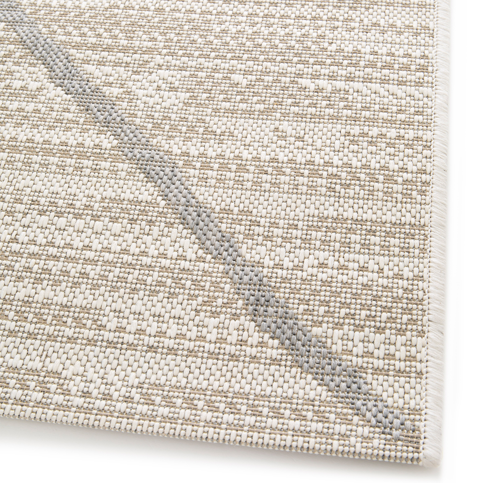In-/Outdoorteppich - creme-beige - Rauten - 80x150 cm