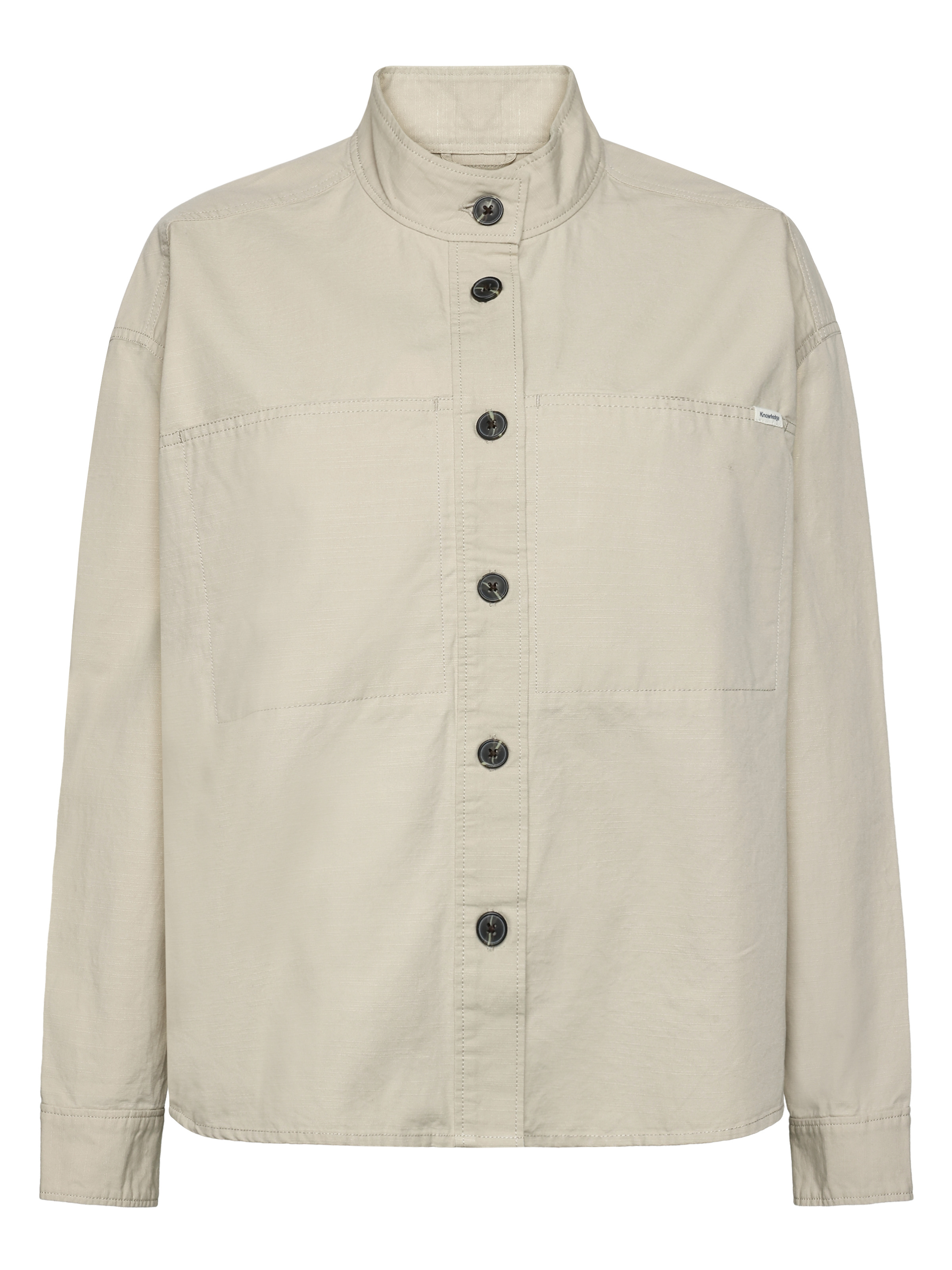 Loose Stand Collar Slub Overshirt W