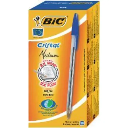 Kugelschreiber BIC® Cristal® Medium, 0,4 mm, blau, Schachtel à 50 Stück