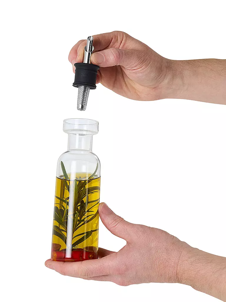 AD HOC Essig- oder Ölspender AROMA POUR 300ml Glas / Edelstahl transparent
