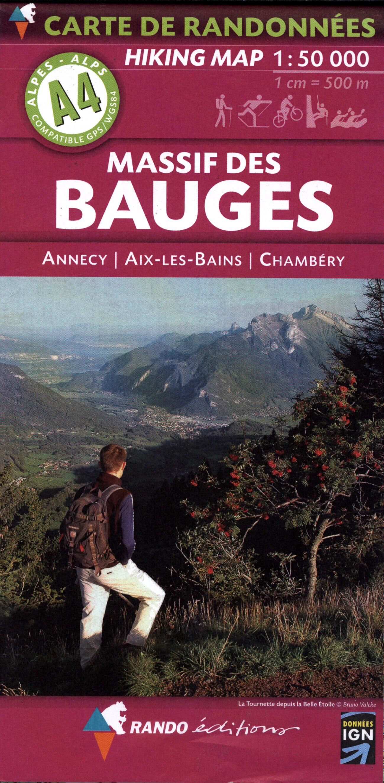 RANDO EDITIONS - A4 MASSIF DES BAUGES 1 50 000