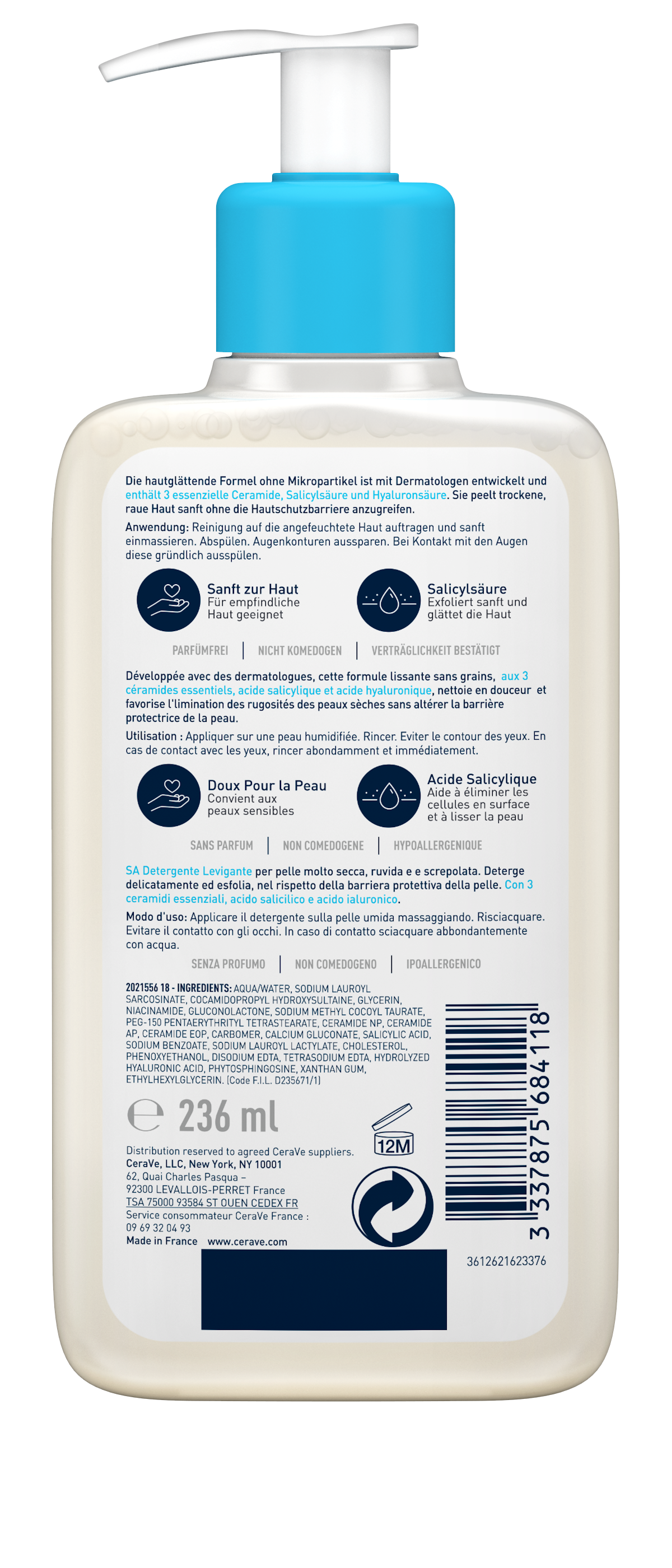 CERAVE SA Glättende Reinigung<br>236 ml, Dispenser