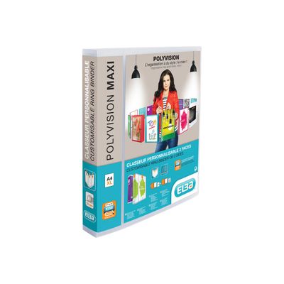 Oxford Polyvision - Classeur à anneaux personnalisable - Dos 40 mm - A4 Maxi - pour 250 feuilles - transparent