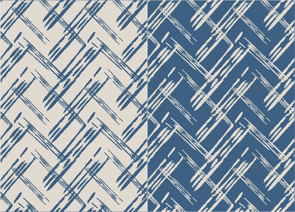 Human Comfort buitenkleed Chatan tweezijdig blauw / wit 160 x 230 cm